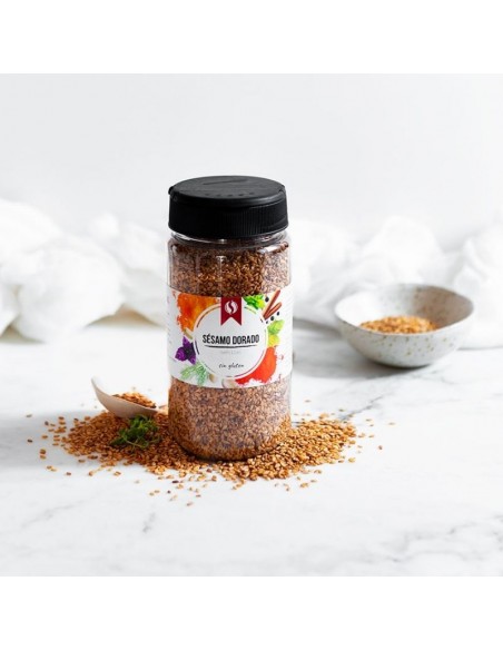 Sésamo dorado o ajonjoli - sésamo tostado - semillas de sesamo sin gluten - bote 190g