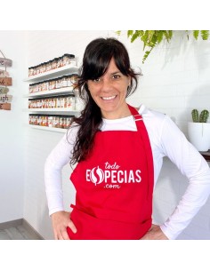 delantal rojo de todo especias