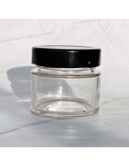 bote de cristal resistente para especias con tapa de metal