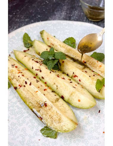 receta libro cocina con especias: el calabacín - calabacines al vapor con mantequilla de menta